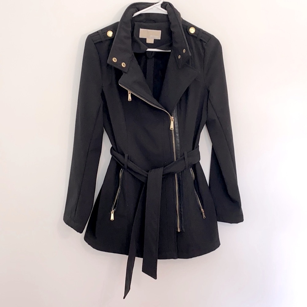 Michael Kors black coat size XS with rain hood